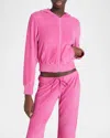 Balenciaga Crystal Logo Embellished Hoodie With Front Pockets In Dark Pink