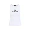 Balenciaga Ribbed Texture Sleeveless Tank Top In White