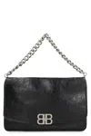 Balenciaga Black Flap Bb Soft Largeshoulder Bag In Black