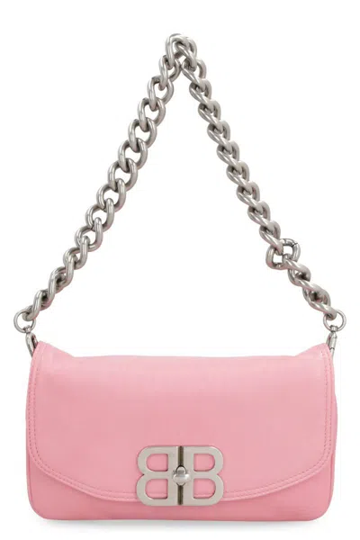 Balenciaga Small Napa Leather Chain Shoulder Bag In Sweet Pink