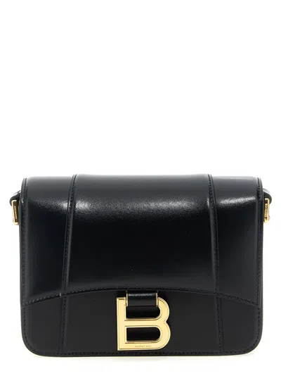 Balenciaga Black Leather Small Hourglass Crossbody Bag