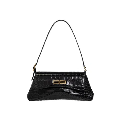 Pre-owned Balenciaga Flap Stret Bag 'black'