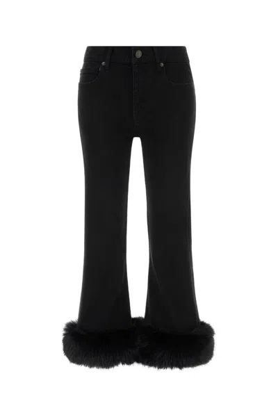 Balenciaga Flared Capri Pants In Black