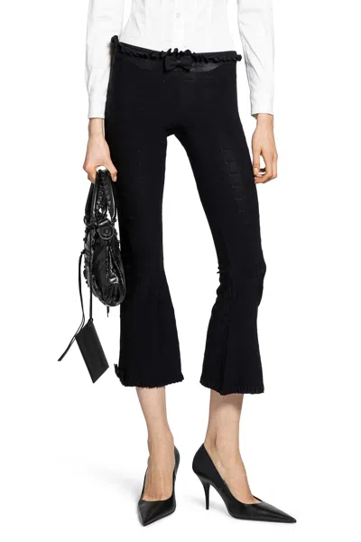 Balenciaga Flared Capri Pants In Girly Goth Knit In Black