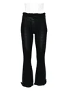Balenciaga Ruffled Hem Sheer Capri Trousers In Black
