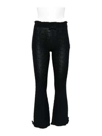 Balenciaga Flared Capri Trousers In Black
