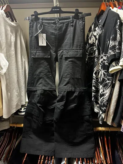 Pre-owned Balenciaga Flared Cargo Pants In Black