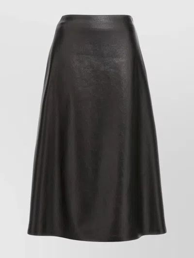 Balenciaga Flared High Waist Midi Skirt In Black
