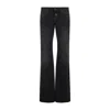 Balenciaga Fitted Low Waist Flared Wide-leg Pants In Black