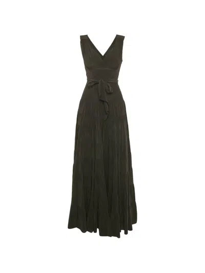 Pre-owned Balenciaga Flared Maxi Dress In Black