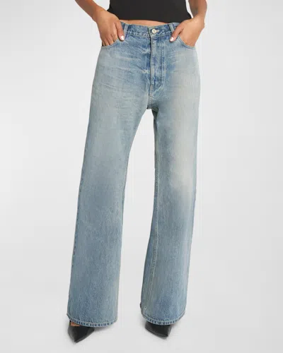 Balenciaga Flared Pants In 6379 Outback Blue