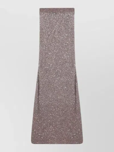 Balenciaga Flared Skirt Glitter Detail Design In Brown