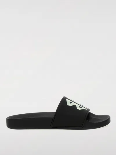 Balenciaga Slide Sandals With Flat Rubber Sole In Black