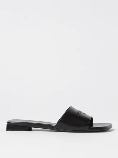 Balenciaga Duty Free Leather Slides In Black