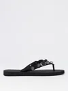 Balenciaga Women Black Rubber Cagole Thong Slippers In Schwarz