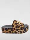 Balenciaga Rise Bb Leopard Flatform Sandals In Bunt