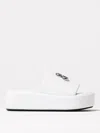 Balenciaga Rise Flatform Leather Slides In Silver