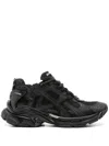 Balenciaga Futuristic Black Sneakers With Textured Overlays And Chunky Sole