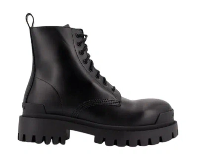 Balenciaga Leather Boots With Maxi Rubber Sole In Animal Print