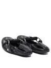 Balenciaga Black Lamb Leather Shoes With Striking Metallic Accents In Black+silver