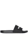 Balenciaga Logo-embossed Pool Slides In Multi