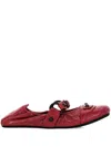 Balenciaga City Ring-detail Ballet Flats In Red