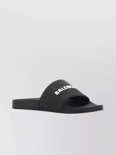 BALENCIAGA FLAT SOLE LOGO POOL SLIDE
