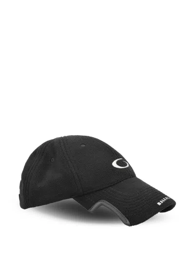 Balenciaga Fleece Baseball Cap In Black