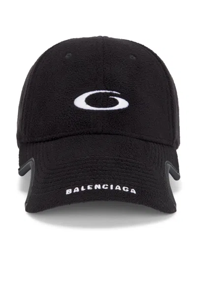 Balenciaga Fleece Cap In Black