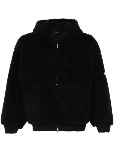 Balenciaga Zip-up Velvet Hoodie Embellished Back In Multicolor