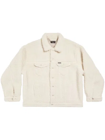 Balenciaga Fleece Jacket In Neutrals