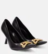 Balenciaga 90mm Flex Bb Leather Pumps In Black