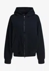 Balenciaga Flipped Logo Faded Zip-up Hoodie In Black