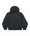 Balenciaga Flipped Uni Zip-up Hoodie Regular Fit In Black Faded/anthracite