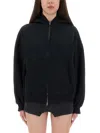 Balenciaga "flipped" Zippered Sweatshirt In Black