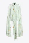Balenciaga Cloak-inspired Floral Print Blouse In Green