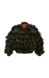 Balenciaga Floral-embroidered Bomber Jacket In Green