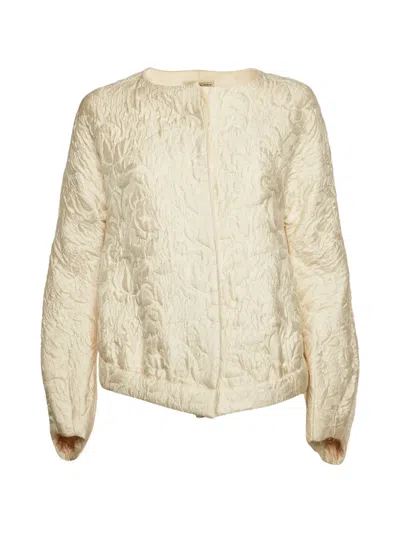 Pre-owned Balenciaga Floral Jacquard Buttoned Jacket In Neutral