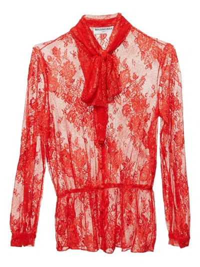 Pre-owned Balenciaga Floral-lace Blouse