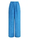 Balenciaga Floral-pattern Elasticated-waist Trousers In Blue