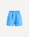 Balenciaga Floral-print Elastic-waist Shorts In Blue