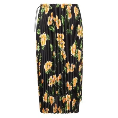 BALENCIAGA BALENCIAGA FLORAL PLEATED MIDI SKIRT