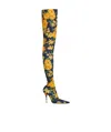 Balenciaga Floral-print High Boots In Multicolor