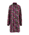 Balenciaga Women's Coat With Floral Pattern In Black