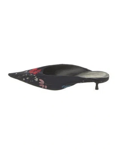 Pre-owned Balenciaga Floral Print Mules In Black