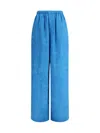 Balenciaga Floral-pattern Elasticated-waist Trousers In Blue