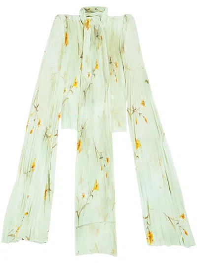 Balenciaga Floral Blisse Blouse In Green