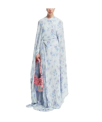 BALENCIAGA BALENCIAGA FLORAL PRINT PLEATED DRESS