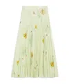 Balenciaga Plissierter Midirock Mit Blumen-print In Green