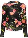 Balenciaga Floral-print Knitted Top In Black